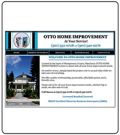 OTTO HOME IMPROVEMENT WEBPAGE